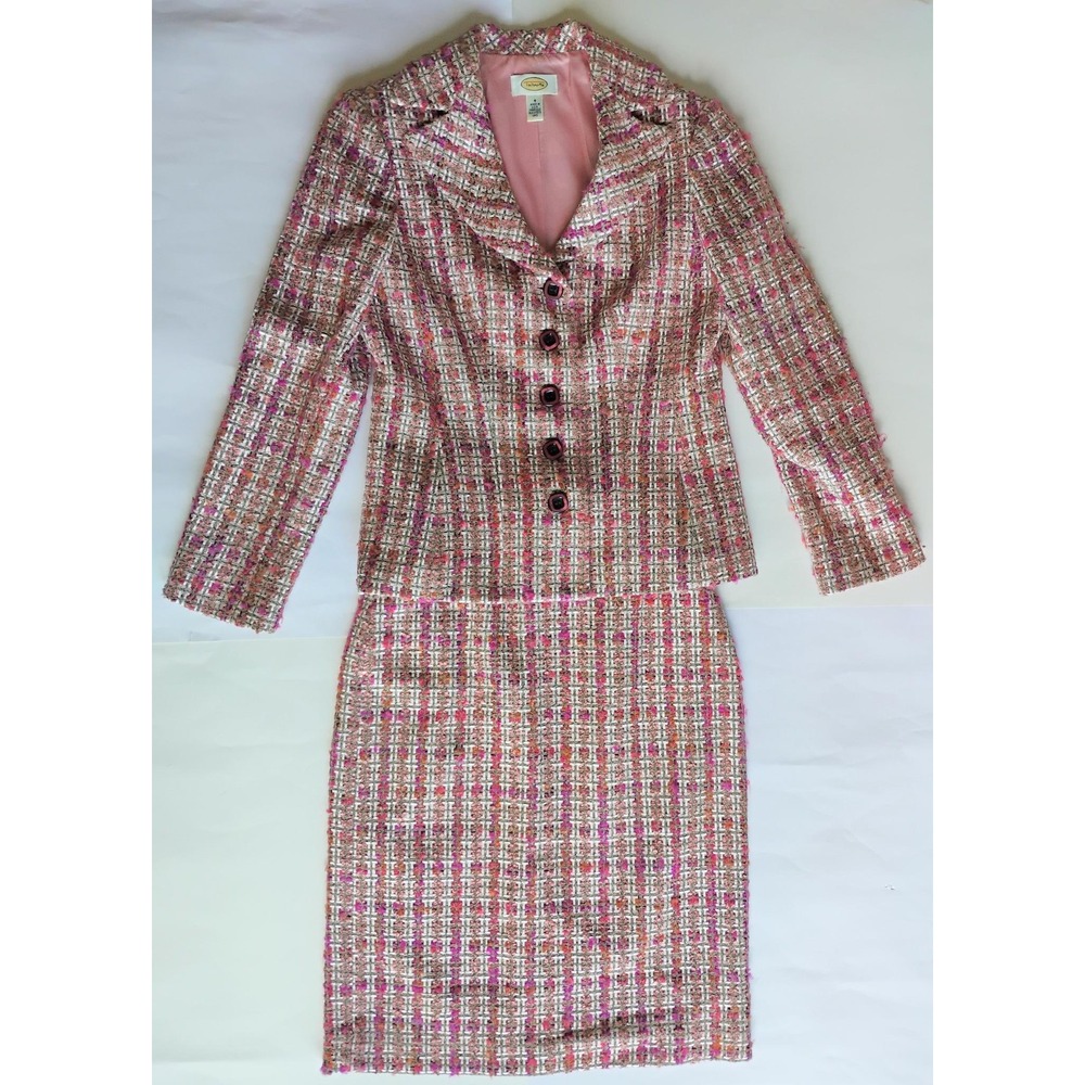 Talbots Pink Tweed Skirt Set - Picture 2 of 11